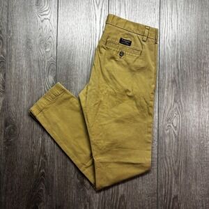 Banana Republic Fulton Skinny Chino Pants Mens Size 30x30 Khaki Flat Front Acorn